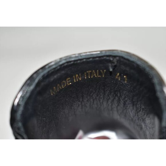 $900 PRADA Leather MOTO BROGUE Wing-Tip Chelsea Boots PLATFORM BLACK 41 (SE29) - Picture 7 of 8